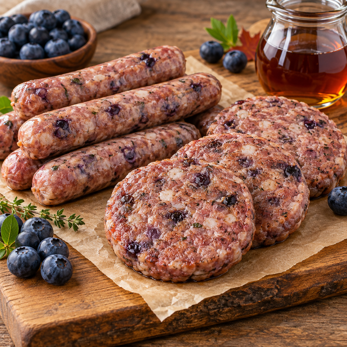 Maple Sausage Blue Berry Links or patties